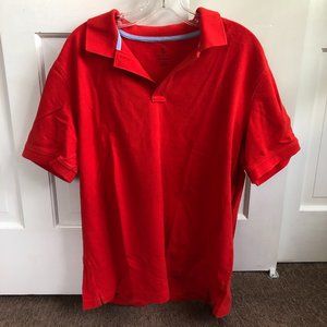 red short sleeved Lands' End polo